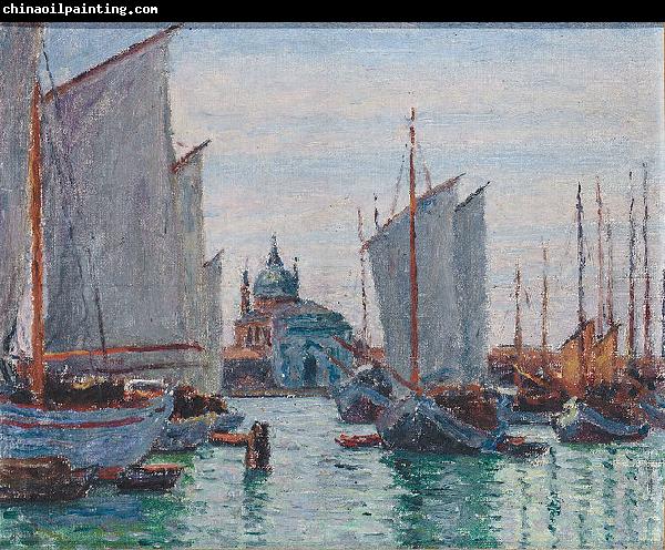 Max Arthur Stremel Schiffe an der Zattere in Venedig