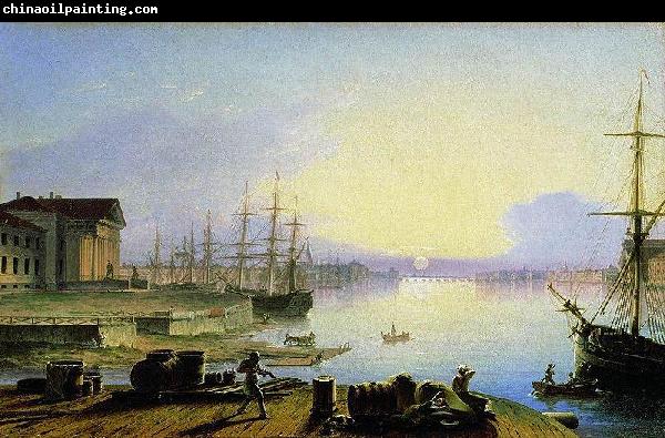 Maxim Nikiforovich Vorobiev Sunrise over the Neva river