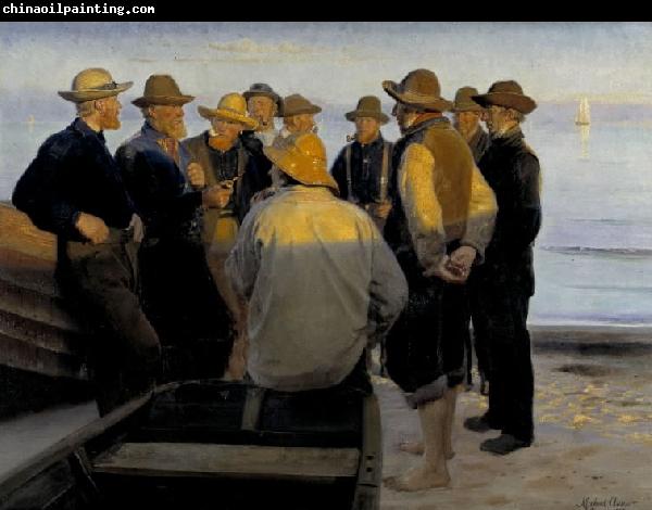 Michael Ancher Fishermen by the Sea on a Summer's Evening