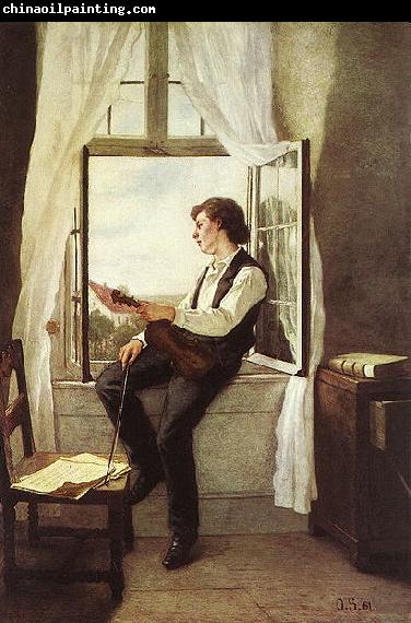 Otto Scholderer Der Geiger am Fenster