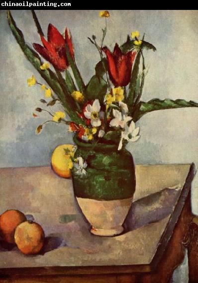 Paul Cezanne Stilleben, Tulpen und apfel