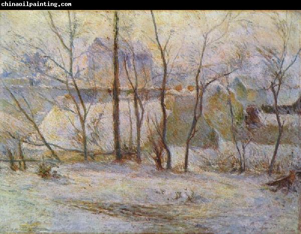 Paul Gauguin Garten im Schnee