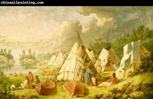 Paul Kane Indian encampment on Lake Huron