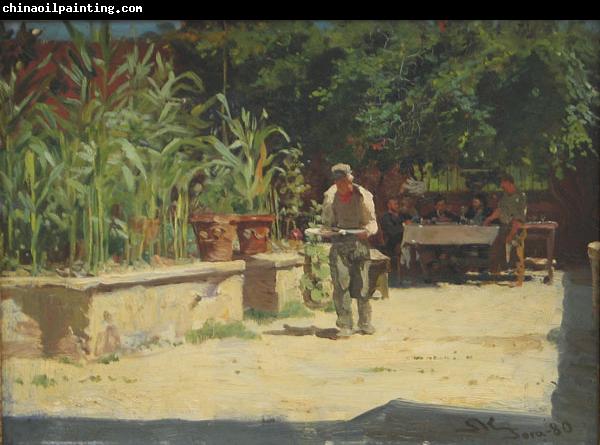 Peder Severin Kroyer The Garden at Albergo del Liri in Sora. the Abruzzi