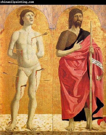 Piero della Francesca Polyptych of the Misericordia: Sts Sebastian and John the Baptist