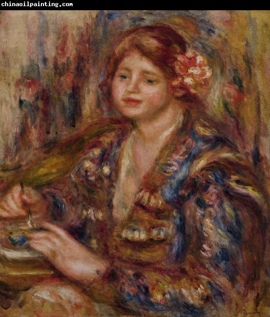 Pierre Auguste Renoir Woman with Rose