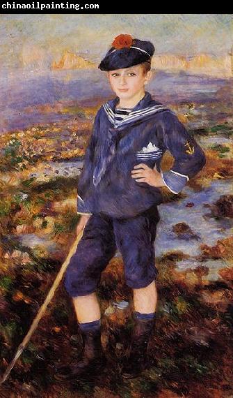 Pierre-Auguste Renoir Jeune garcon sur la plage d`Yport