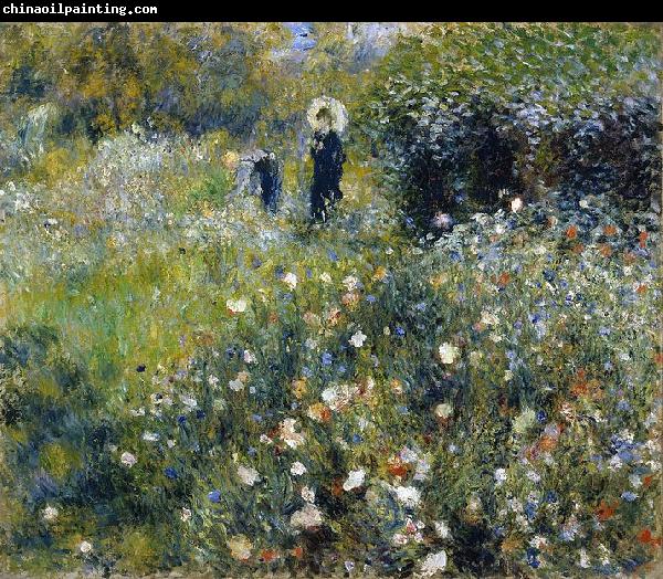 Pierre-Auguste Renoir Mujer con una sombrilla en un jarden