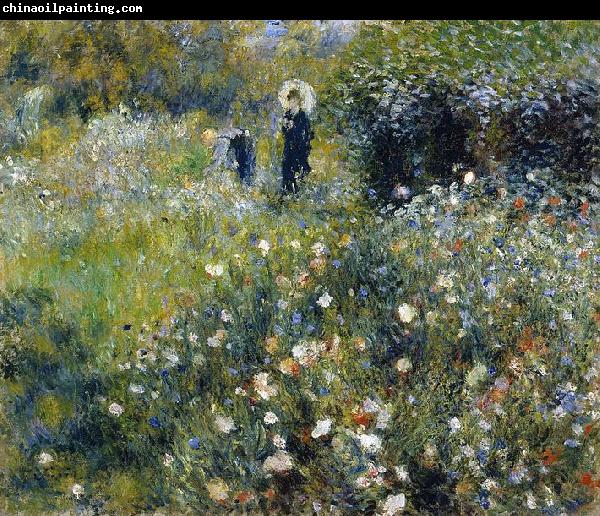 Pierre-Auguste Renoir Mujer con una sombrilla en un jardin