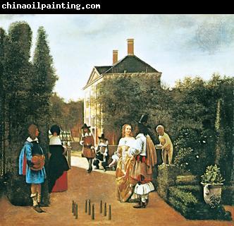 Pieter de Hooch Skittle Players in a Garden