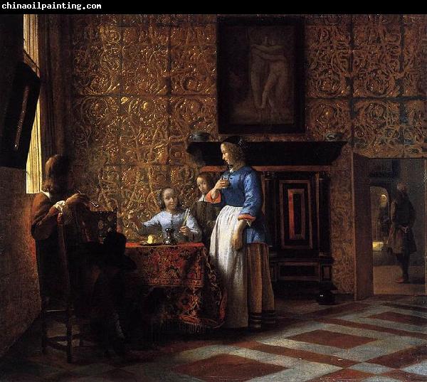 Pieter de Hooch Interior with Figures