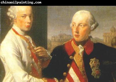 Pompeo Batoni Portrait of Emperor Joseph II (right) and his younger brother Grand Duke Leopold of Tuscany (left), who would later become Holy Roman Emperor as Leopo