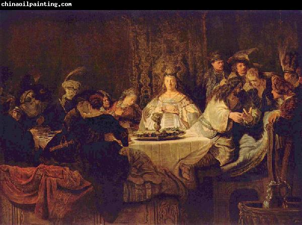 REMBRANDT Harmenszoon van Rijn Simson, an der Hochzeitstafel das Ratsel aufgebend