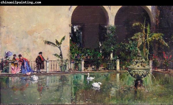 Raimundo Madrazo Estanque en los jardines del Real Alcazar de Sevilla