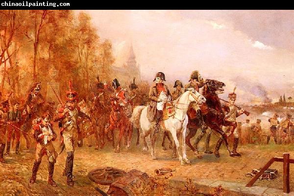 Robert Alexander Hillingford Napoleon with His Troops at the Battle of Borodino, 1812