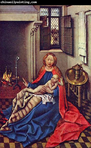 Robert Campin Maria mit dem Jesuskind am Kamin