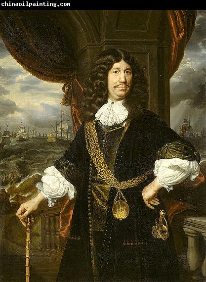 Samuel van hoogstraten Portrait of Mattheus van den Broucke Governor of the Indies, with the gold chain and medal presented to him by the Dutch East India Company in 1670.