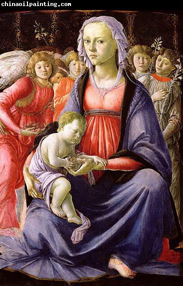 Sandro Botticelli La Vierge et l'Enfant entoures de cinq anges