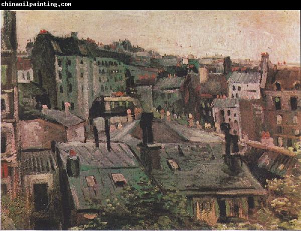 Vincent Van Gogh Overlooking the rooftops of Paris