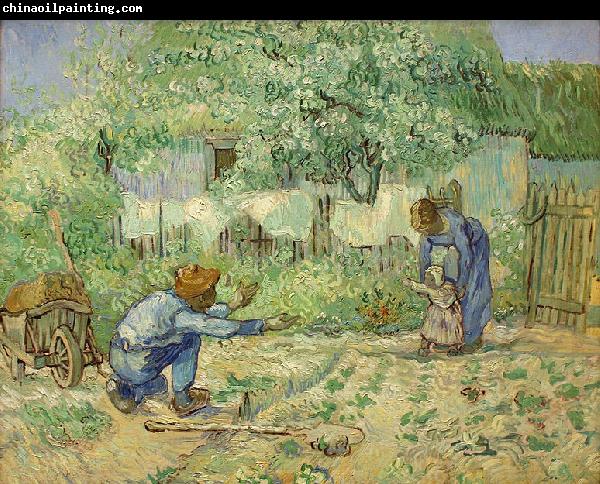 Vincent Van Gogh First Steps, after Millet