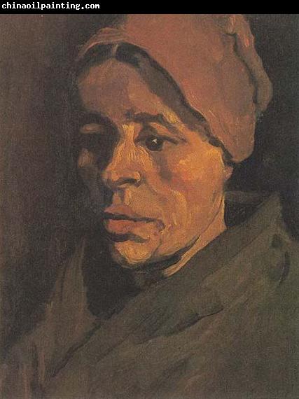 Vincent Van Gogh Head of a Peasant Woman with a brownish hood