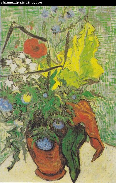 Vincent Van Gogh Wild flowers and thistles in a vase