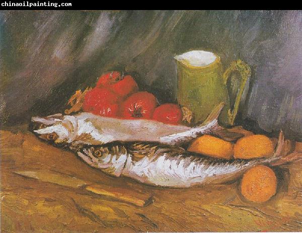 Vincent Van Gogh Still Life with mackerel, lemon and tomato