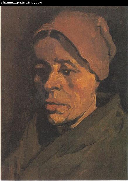 Vincent Van Gogh Head of a Peasant Woman with a brownish hood