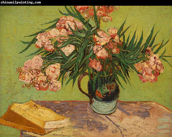 Vincent Van Gogh Vase with Oleanders and Books