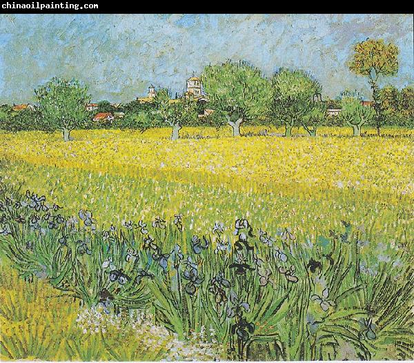 Vincent Van Gogh View of Arles with irises in the foreground