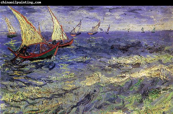 Vincent Van Gogh Boats at Sea, Saintes-Maries-de-la-Mer