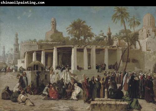 Wilhelm Gentz Crowds Gathering before the Tombs of the Caliphs