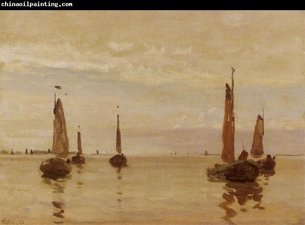 Willem Bastiaan Tholen Fishing boats in a calm