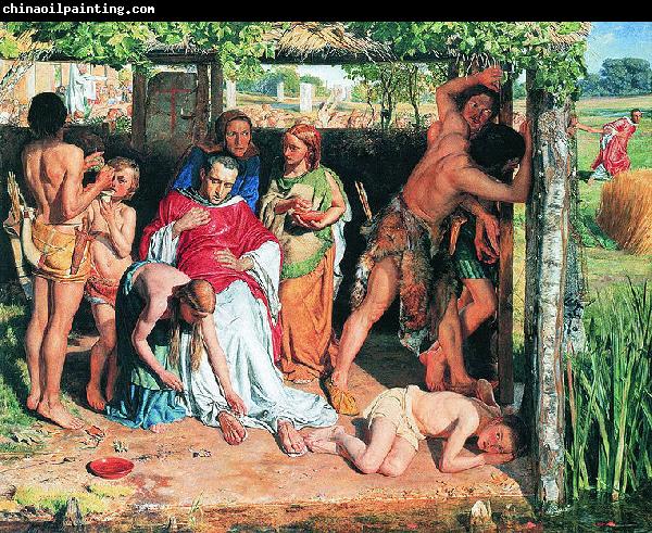 William Holman Hunt A Converted British Family Sheltering a Christian Missionary from the Persecution of the Druids, a scene of persecution by druids in ancient Britain p