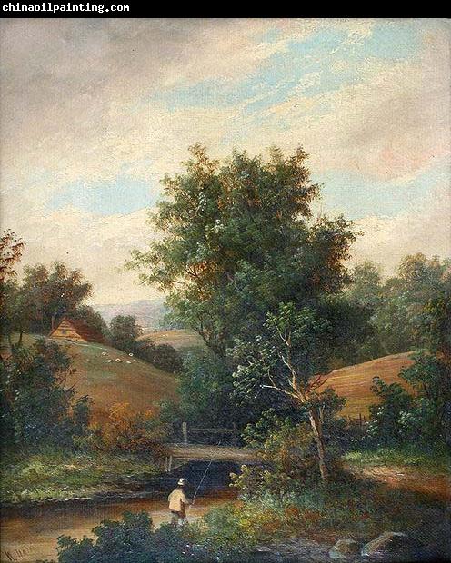 William Yates Fisherman on the River Bank