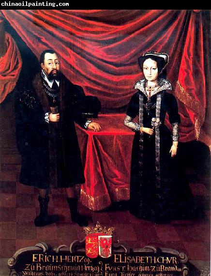 unknow artist Eric I, Duke of Brunswick-Luneburg, with his second wife, Elizabeth of Brandenburg, around 1530