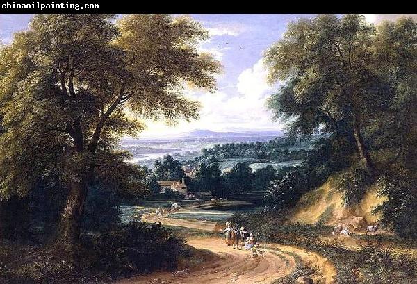 Adriaen Frans Boudewijns Landscape with Travellers