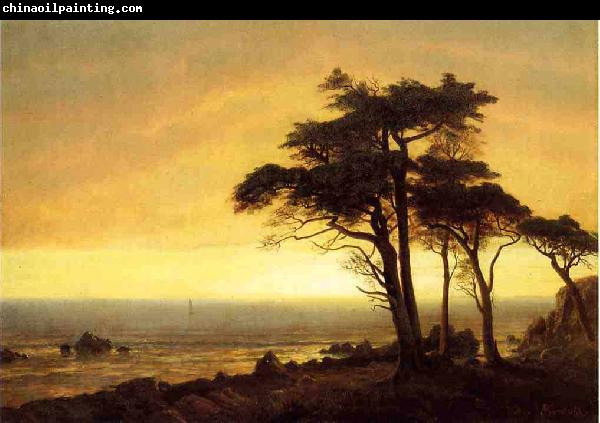 Albert Bierstadt The Sunset at Monterey Bay the California Coast