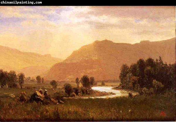 Albert Bierstadt Figures_in_a_Hudson_River_Landscape