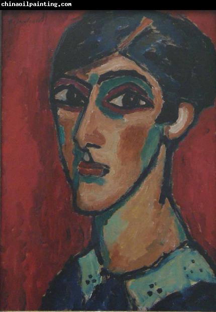 Alexej von Jawlensky Langlicher Kopf in Braunrot