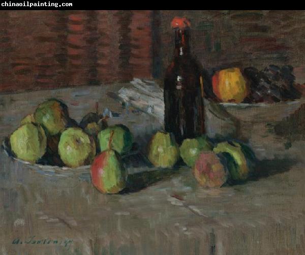 Alexej von Jawlensky Stilleben mit Apfeln und Flasche