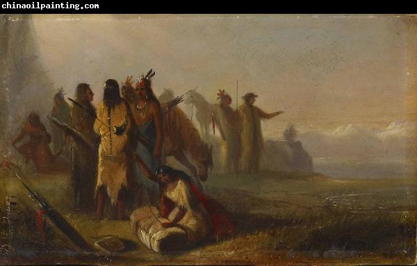 Alfred Jacob Miller Scene of Trappers and Indians