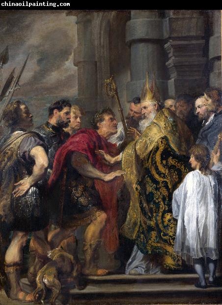 Anthony Van Dyck Saint Ambrose barring Theodosius I from Milan Cathedral