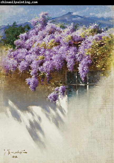 Antonio Mancini Wisteria in bloom