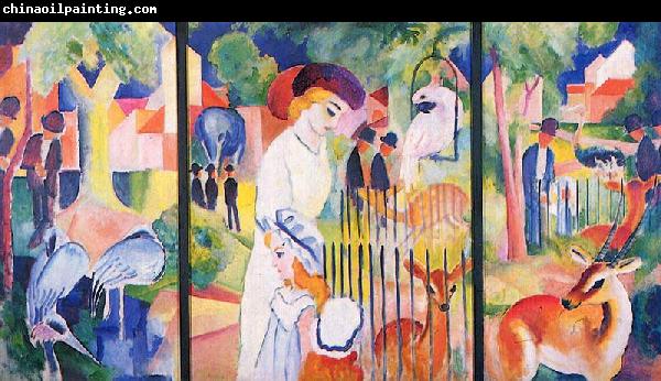 August Macke Grober Zoologischer Garten, Triptychon