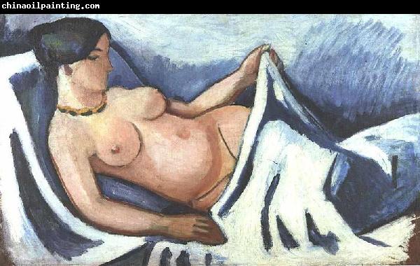 August Macke Reclining female nude