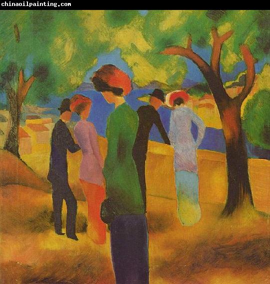 August Macke Lady in a Green Jacket