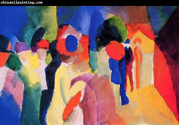 August Macke Mit gelber Jacke