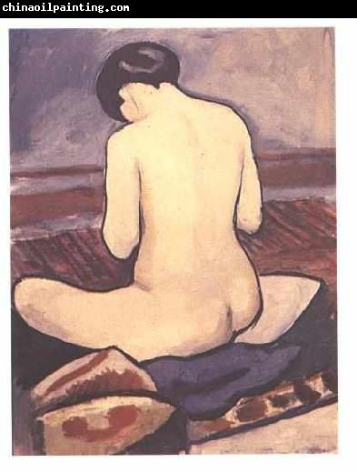 August Macke Seated female with a pillow