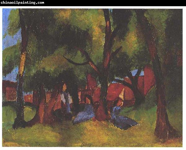 August Macke Children und sunny trees